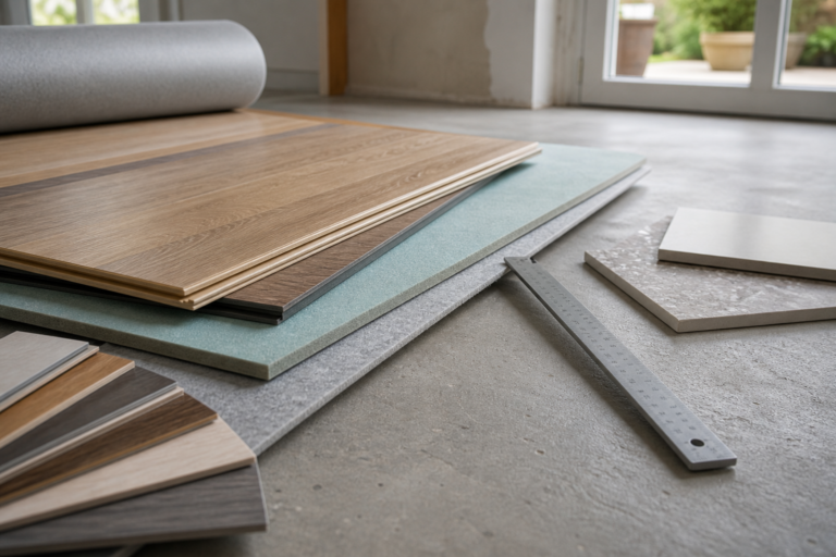 Materiaalstalen voor vloer en traprenovatie in een woning